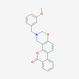 molecular formula C23H19NO4 B11401675 3-(3-methoxybenzyl)-3,4-dihydro-2H,6H-benzo[3,4]chromeno[8,7-e][1,3]oxazin-6-one 