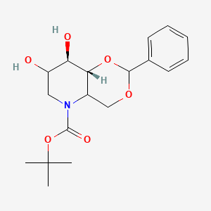 molecular formula C₁₈H₂₅NO₆ B1140168 4,6-O-苄亚甲基-N-(叔丁氧羰基)-1,5-亚胺-D-葡萄糖醇 CAS No. 133697-16-2