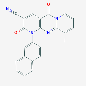 11-methyl-7-naphthalen-2-yl-2,6-dioxo-1,7,9-triazatricyclo[8.4.0.03,8]tetradeca-3(8),4,9,11,13-pentaene-5-carbonitrile