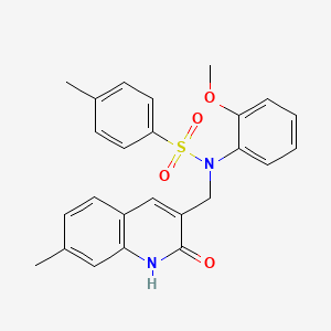 N-(2-methoxyphenyl)-4-methyl-N-[(7-methyl-2-oxo-1,2-dihydroquinolin-3-yl)methyl]benzenesulfonamide