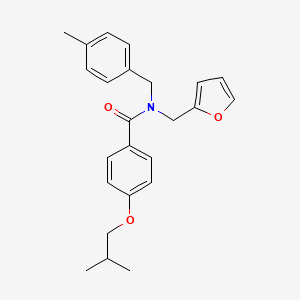 molecular formula C24H27NO3 B11401723 N-(furan-2-ylmethyl)-N-(4-methylbenzyl)-4-(2-methylpropoxy)benzamide 