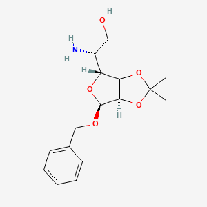 molecular formula C₁₆H₂₃NO₅ B1140173 苄基 5-氨基-5-脱氧-2,3-O-异丙基-α-D-甘露呋喃糖苷 CAS No. 91364-19-1