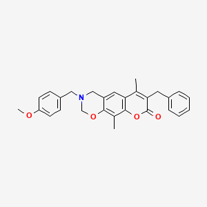 7-benzyl-3-(4-methoxybenzyl)-6,10-dimethyl-3,4-dihydro-2H,8H-chromeno[6,7-e][1,3]oxazin-8-one