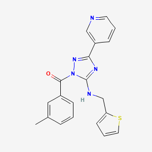 (3-methylphenyl){3-(pyridin-3-yl)-5-[(thiophen-2-ylmethyl)amino]-1H-1,2,4-triazol-1-yl}methanone