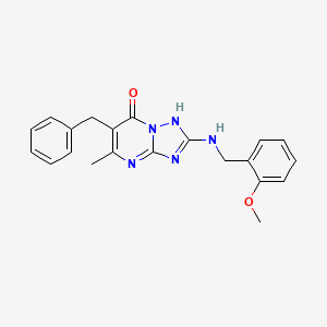 molecular formula C21H21N5O2 B11401765 6-benzyl-2-[(2-methoxybenzyl)amino]-5-methyl[1,2,4]triazolo[1,5-a]pyrimidin-7(4H)-one 