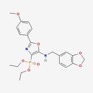 Diethyl {5-[(1,3-benzodioxol-5-ylmethyl)amino]-2-(4-methoxyphenyl)-1,3-oxazol-4-yl}phosphonate