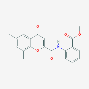 molecular formula C20H17NO5 B11401779 methyl 2-{[(6,8-dimethyl-4-oxo-4H-chromen-2-yl)carbonyl]amino}benzoate 