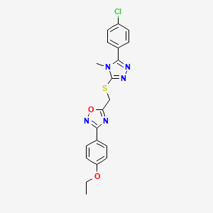 5-({[5-(4-chlorophenyl)-4-methyl-4H-1,2,4-triazol-3-yl]sulfanyl}methyl)-3-(4-ethoxyphenyl)-1,2,4-oxadiazole