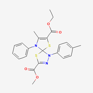 molecular formula C23H23N3O4S2 B11401794 7-Ethyl 3-methyl 8-methyl-1-(4-methylphenyl)-9-phenyl-4,6-dithia-1,2,9-triazaspiro[4.4]nona-2,7-diene-3,7-dicarboxylate 