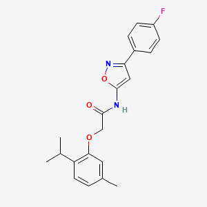 N-[3-(4-fluorophenyl)-1,2-oxazol-5-yl]-2-[5-methyl-2-(propan-2-yl)phenoxy]acetamide