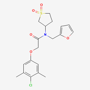 2-(4-chloro-3,5-dimethylphenoxy)-N-(1,1-dioxothiolan-3-yl)-N-(furan-2-ylmethyl)acetamide