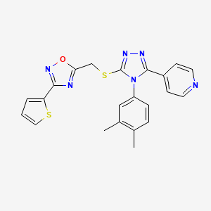 4-[4-(3,4-dimethylphenyl)-5-({[3-(thiophen-2-yl)-1,2,4-oxadiazol-5-yl]methyl}sulfanyl)-4H-1,2,4-triazol-3-yl]pyridine