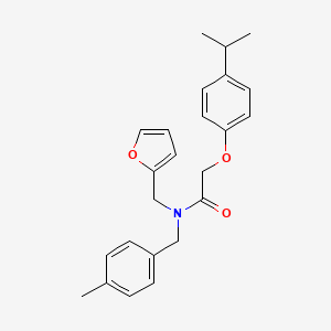 molecular formula C24H27NO3 B11401837 N-(furan-2-ylmethyl)-N-(4-methylbenzyl)-2-[4-(propan-2-yl)phenoxy]acetamide 