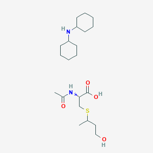 molecular formula C₂₁H₄₀N₂O₄S B1140186 (2R)-2-acetamido-3-(4-hydroxybutan-2-ylsulfanyl)propanoic acid;N-cyclohexylcyclohexanamine CAS No. 33164-70-4