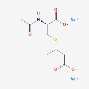 molecular formula C₉H₁₃NNa₂O₅S B1140187 N-Acetyl-S-(3-carboxy-2-propyl)-L-cysteine Disodium Salt (Mixture of Diastereomers) CAS No. 1041285-62-4