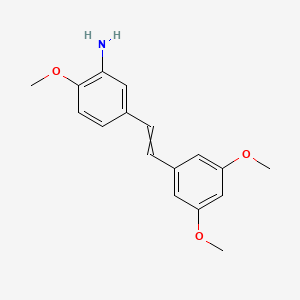 molecular formula C₁₇H₁₉NO₃ B1140189 5-[2-(3,5-Dimethoxyphenyl)ethenyl]-2-methoxyaniline CAS No. 586410-12-0