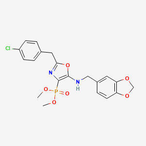 Dimethyl {5-[(1,3-benzodioxol-5-ylmethyl)amino]-2-(4-chlorobenzyl)-1,3-oxazol-4-yl}phosphonate