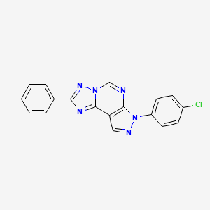 molecular formula C18H11ClN6 B11401918 7-(4-chlorophenyl)-2-phenyl-7H-pyrazolo[4,3-e][1,2,4]triazolo[1,5-c]pyrimidine 