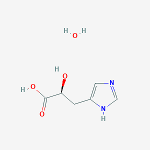 molecular formula C₆H₁₀N₂O₄ B1140192 D-beta-Imidazolelactic Acid, Monohydrate CAS No. 1246814-96-9