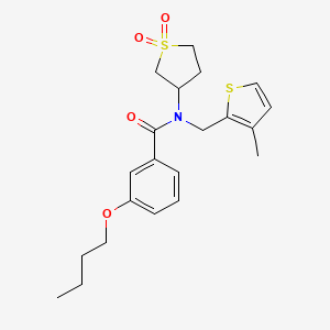 molecular formula C21H27NO4S2 B11401922 3-butoxy-N-(1,1-dioxidotetrahydrothiophen-3-yl)-N-[(3-methylthiophen-2-yl)methyl]benzamide 