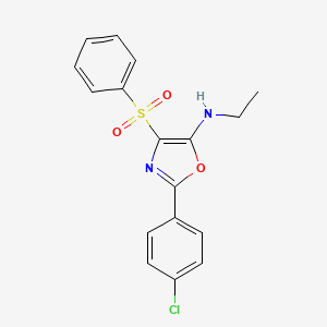 molecular formula C17H15ClN2O3S B11401928 2-(4-chlorophenyl)-N-ethyl-4-(phenylsulfonyl)-5-Oxazolamine 