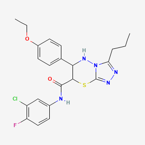 N-(3-chloro-4-fluorophenyl)-6-(4-ethoxyphenyl)-3-propyl-6,7-dihydro-5H-[1,2,4]triazolo[3,4-b][1,3,4]thiadiazine-7-carboxamide