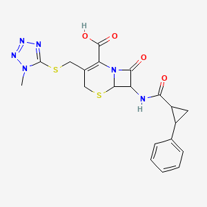 molecular formula C20H20N6O4S2 B11401961 3-[(1-Methyltetrazol-5-yl)sulfanylmethyl]-8-oxo-7-[(2-phenylcyclopropanecarbonyl)amino]-5-thia-1-azabicyclo[4.2.0]oct-2-ene-2-carboxylic acid 