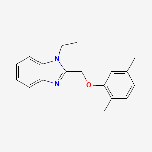 molecular formula C18H20N2O B11401964 2-[(2,5-dimethylphenoxy)methyl]-1-ethyl-1H-benzimidazole 