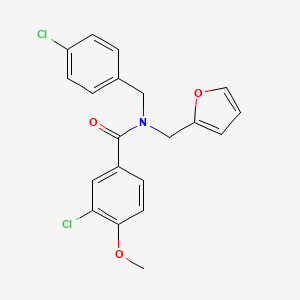 molecular formula C20H17Cl2NO3 B11401966 3-chloro-N-(4-chlorobenzyl)-N-(furan-2-ylmethyl)-4-methoxybenzamide 