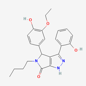 molecular formula C23H25N3O4 B11401971 5-butyl-4-(3-ethoxy-4-hydroxyphenyl)-3-(2-hydroxyphenyl)-4,5-dihydropyrrolo[3,4-c]pyrazol-6(1H)-one 