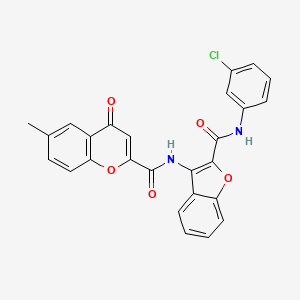 N-{2-[(3-chlorophenyl)carbamoyl]-1-benzofuran-3-yl}-6-methyl-4-oxo-4H-chromene-2-carboxamide