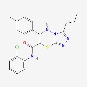 molecular formula C21H22ClN5OS B11402023 N-(2-chlorophenyl)-6-(4-methylphenyl)-3-propyl-6,7-dihydro-5H-[1,2,4]triazolo[3,4-b][1,3,4]thiadiazine-7-carboxamide 