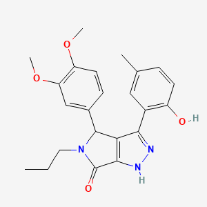 molecular formula C23H25N3O4 B11402031 4-(3,4-dimethoxyphenyl)-3-(2-hydroxy-5-methylphenyl)-5-propyl-4,5-dihydropyrrolo[3,4-c]pyrazol-6(1H)-one 