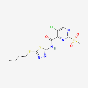 N-[5-(butylsulfanyl)-1,3,4-thiadiazol-2-yl]-5-chloro-2-(methylsulfonyl)pyrimidine-4-carboxamide