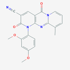 molecular formula C21H16N4O4 B11402045 7-(2,4-dimethoxyphenyl)-11-methyl-2,6-dioxo-1,7,9-triazatricyclo[8.4.0.03,8]tetradeca-3(8),4,9,11,13-pentaene-5-carbonitrile 