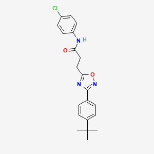 molecular formula C21H22ClN3O2 B11402068 3-[3-(4-tert-butylphenyl)-1,2,4-oxadiazol-5-yl]-N-(4-chlorophenyl)propanamide 