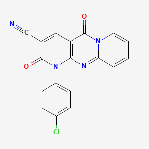 7-(4-chlorophenyl)-2,6-dioxo-1,7,9-triazatricyclo[8.4.0.03,8]tetradeca-3(8),4,9,11,13-pentaene-5-carbonitrile