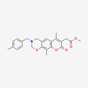 molecular formula C24H25NO5 B11402076 methyl [6,10-dimethyl-3-(4-methylbenzyl)-8-oxo-3,4-dihydro-2H,8H-chromeno[6,7-e][1,3]oxazin-7-yl]acetate 