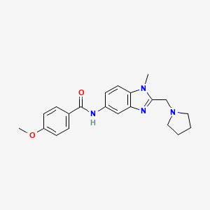 4-methoxy-N-[1-methyl-2-(pyrrolidin-1-ylmethyl)benzimidazol-5-yl]benzamide