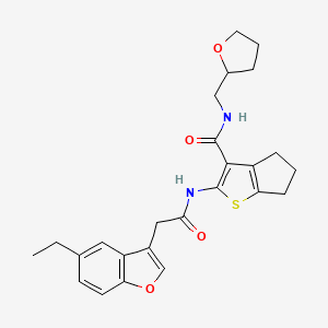 2-{[(5-ethyl-1-benzofuran-3-yl)acetyl]amino}-N-(tetrahydrofuran-2-ylmethyl)-5,6-dihydro-4H-cyclopenta[b]thiophene-3-carboxamide