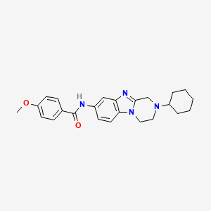 N-(2-cyclohexyl-1,2,3,4-tetrahydropyrazino[1,2-a]benzimidazol-8-yl)-4-methoxybenzamide