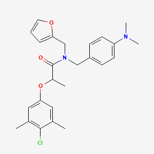 2-(4-chloro-3,5-dimethylphenoxy)-N-[4-(dimethylamino)benzyl]-N-(furan-2-ylmethyl)propanamide