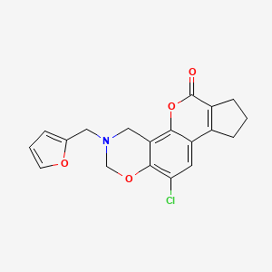 molecular formula C19H16ClNO4 B11402094 11-chloro-3-(2-furylmethyl)-3,4,8,9-tetrahydro-2H-cyclopenta[3,4]chromeno[8,7-e][1,3]oxazin-6(7H)-one 