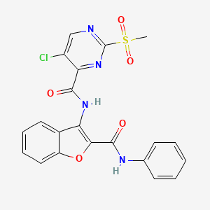 5-chloro-2-(methylsulfonyl)-N-[2-(phenylcarbamoyl)-1-benzofuran-3-yl]pyrimidine-4-carboxamide