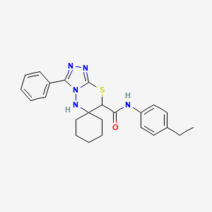 molecular formula C24H27N5OS B11402120 N-(4-Ethylphenyl)-3-phenyl-5,7-dihydrospiro[[1,2,4]triazolo[3,4-B][1,3,4]thiadiazine-6,1'-cyclohexane]-7-carboxamide 