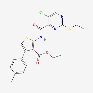 Ethyl 2-({[5-chloro-2-(ethylsulfanyl)pyrimidin-4-yl]carbonyl}amino)-4-(4-methylphenyl)thiophene-3-carboxylate