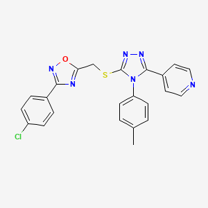 4-[5-({[3-(4-chlorophenyl)-1,2,4-oxadiazol-5-yl]methyl}sulfanyl)-4-(4-methylphenyl)-4H-1,2,4-triazol-3-yl]pyridine