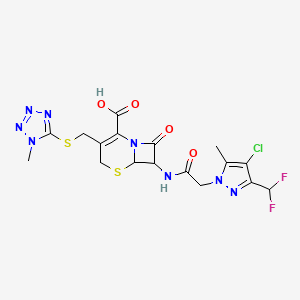 7-({[4-chloro-3-(difluoromethyl)-5-methyl-1H-pyrazol-1-yl]acetyl}amino)-3-{[(1-methyl-1H-tetrazol-5-yl)thio]methyl}-8-oxo-5-thia-1-azabicyclo[4.2.0]oct-2-ene-2-carboxylic acid