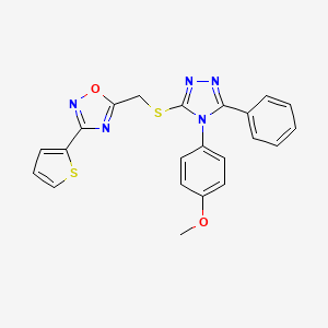 5-({[4-(4-methoxyphenyl)-5-phenyl-4H-1,2,4-triazol-3-yl]sulfanyl}methyl)-3-(thiophen-2-yl)-1,2,4-oxadiazole