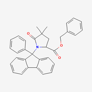 molecular formula C₃₃H₂₉NO₃ B1140218 3,3-Dimethyl-4-oxo-1-(9-phenylfluorenyl)-proline Benzyl Ester CAS No. 1219402-15-9